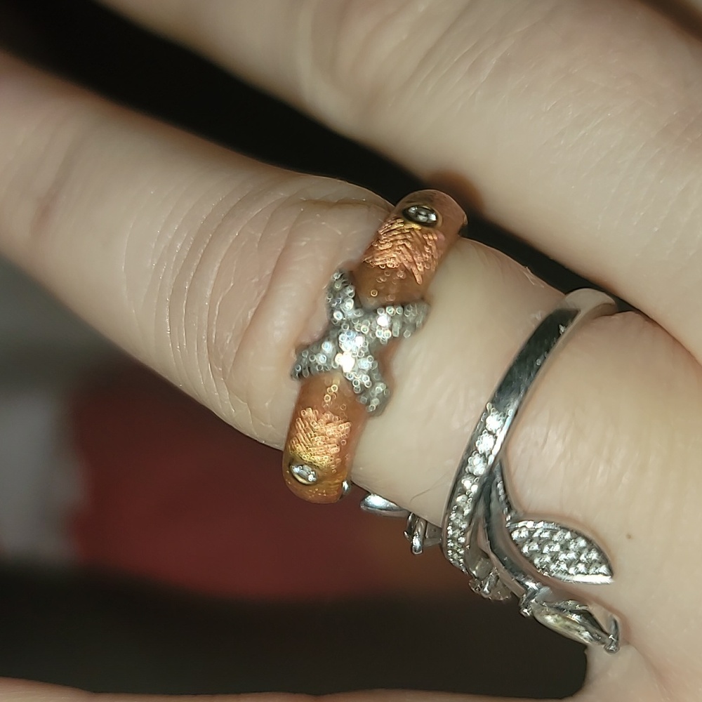 18k Faberge Diamond Enamel Ring